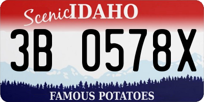 ID license plate 3B0578X