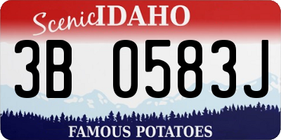 ID license plate 3B0583J
