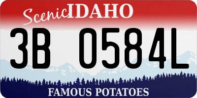 ID license plate 3B0584L