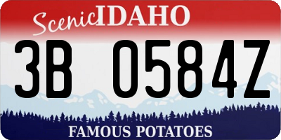 ID license plate 3B0584Z