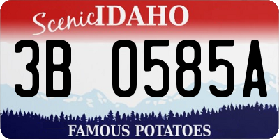 ID license plate 3B0585A