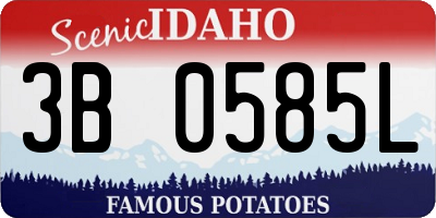 ID license plate 3B0585L