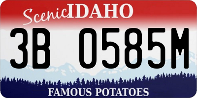 ID license plate 3B0585M