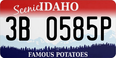 ID license plate 3B0585P