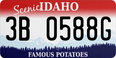 ID license plate 3B0588G