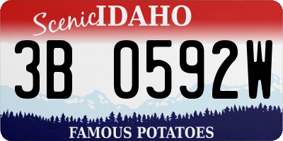 ID license plate 3B0592W