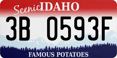 ID license plate 3B0593F