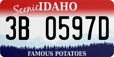 ID license plate 3B0597D