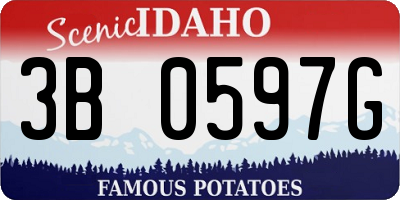 ID license plate 3B0597G