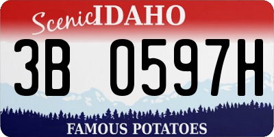 ID license plate 3B0597H