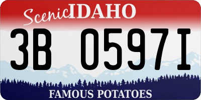 ID license plate 3B0597I