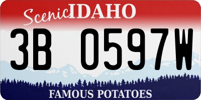 ID license plate 3B0597W
