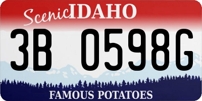 ID license plate 3B0598G