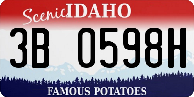 ID license plate 3B0598H