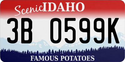 ID license plate 3B0599K