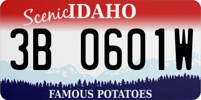 ID license plate 3B0601W