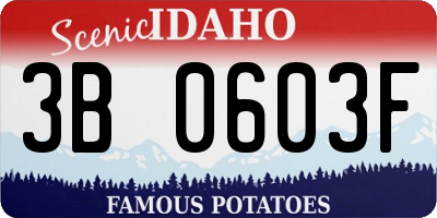 ID license plate 3B0603F