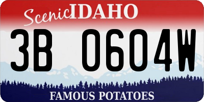 ID license plate 3B0604W