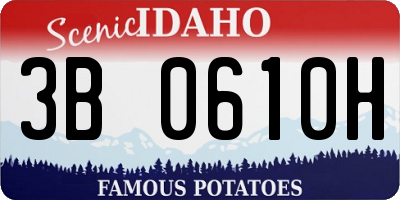 ID license plate 3B0610H