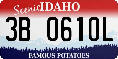 ID license plate 3B0610L