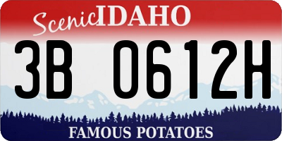 ID license plate 3B0612H