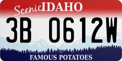 ID license plate 3B0612W