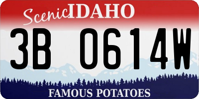 ID license plate 3B0614W