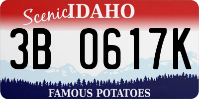 ID license plate 3B0617K