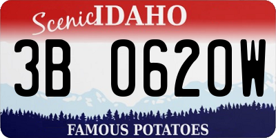 ID license plate 3B0620W