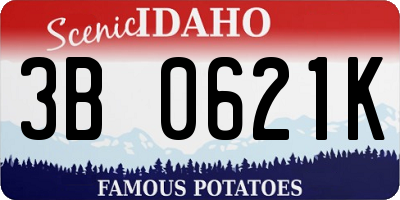 ID license plate 3B0621K