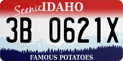 ID license plate 3B0621X