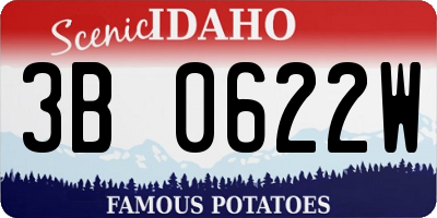 ID license plate 3B0622W