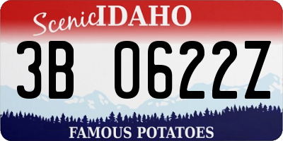 ID license plate 3B0622Z