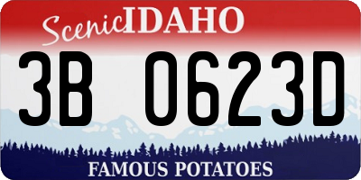 ID license plate 3B0623D
