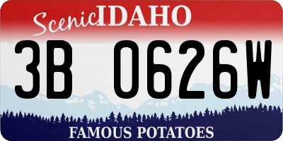 ID license plate 3B0626W