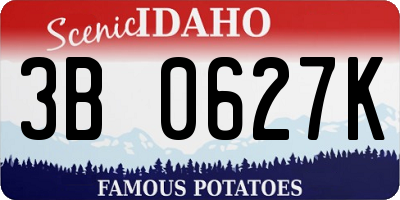 ID license plate 3B0627K