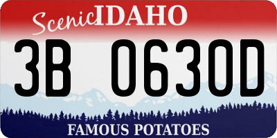 ID license plate 3B0630D
