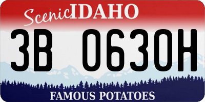 ID license plate 3B0630H