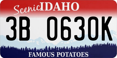 ID license plate 3B0630K