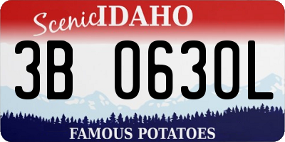 ID license plate 3B0630L