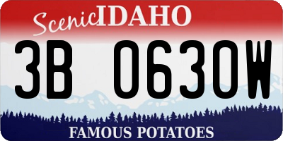 ID license plate 3B0630W