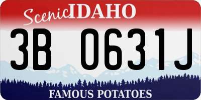 ID license plate 3B0631J