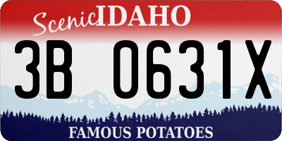 ID license plate 3B0631X
