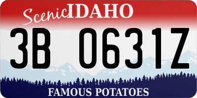 ID license plate 3B0631Z