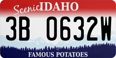 ID license plate 3B0632W