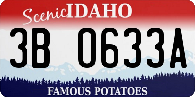 ID license plate 3B0633A