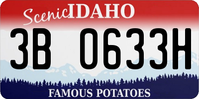 ID license plate 3B0633H