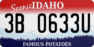 ID license plate 3B0633U