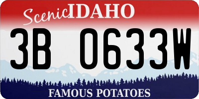 ID license plate 3B0633W