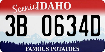 ID license plate 3B0634D